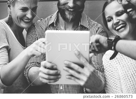 Group Of People Browsing Internet Concept 26860573