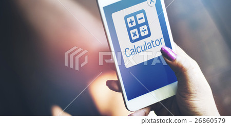 Accounting Banking Investment Budget Calculator Concept 26860579
