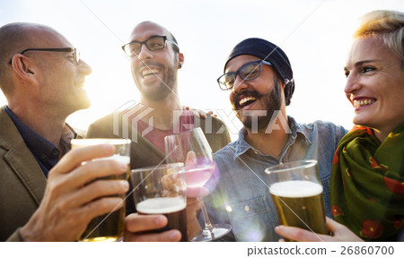 Diverse Young People Fun Beach Concept Diverse Young People Fun Beach Concept 26860700