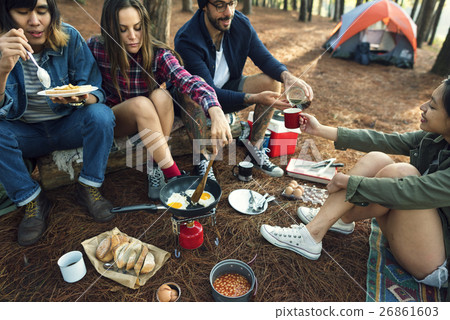 People Friendship Hangout Traveling Destination Camping Concept 26861603