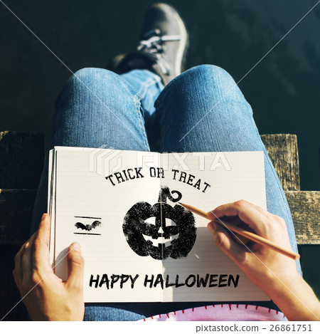 Halloween Bat Pumpkin Lantern Scary Graphic Concept Halloween Bat Pumpkin Lantern Scary Graphic Concept 26861751