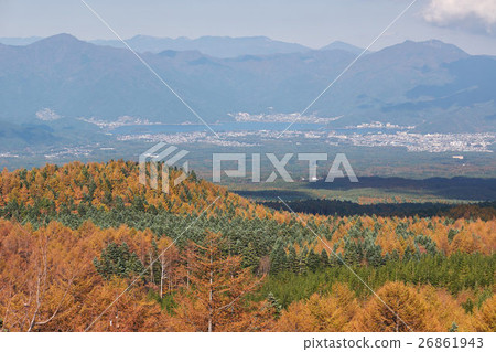 Fuji Subaru line, view of Kawaguchiko from Kuwadai parking lot Fuji Subaru line, view of Kawaguchiko from Kuwadai parking lot 26861943