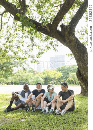 Senior Group Friends Exercise Relax Concept Senior Group Friends Exercise Relax Concept 26862362