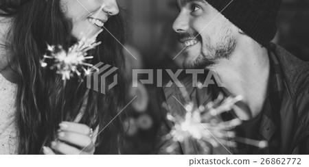 People Sparkler Celebration Happiness Togetherness Concept 26862772