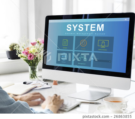 System Content Management SEO Application Graphic Concept 26863855