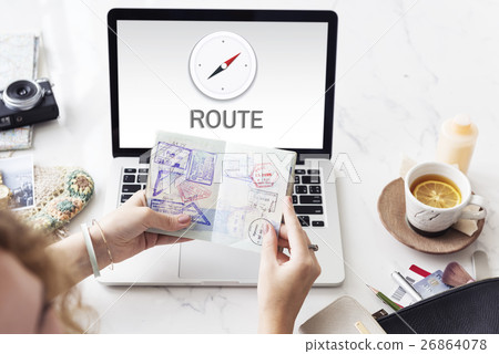Route Destination Location GPS Map Concept Route Destination Location GPS Map Concept 26864078
