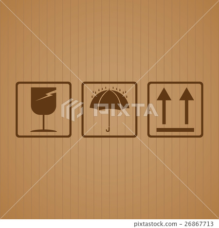 Fragile symbol with cardboard texture background. 26867713