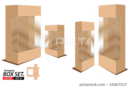Packaging Box Design Box Set Stock Illustration