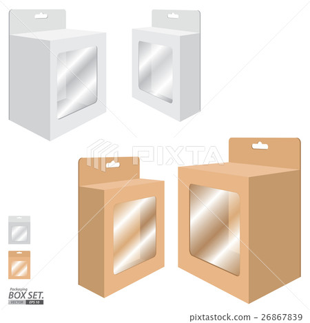 White And Brown Box Set For Paper Design Stock Illustration