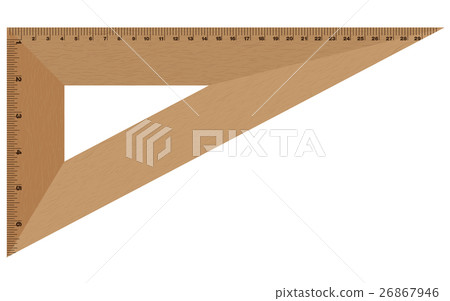 Wooden ruler isolated on white background. 26867946
