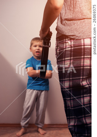 Little caucasian kid and mother with belt Little caucasian kid and mother with belt 26869375