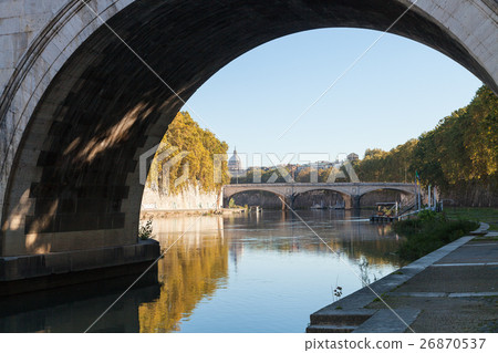 view of Tiber River and bridge Ponte Umberto I 26870537