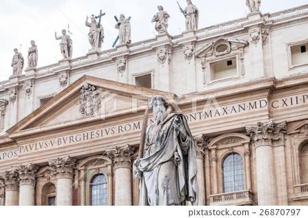 Statue Paul the Apostle in front of Basilica Statue Paul the Apostle in front of Basilica 26870797