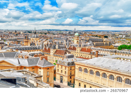 Beautiful panoramic view of Paris  26870967