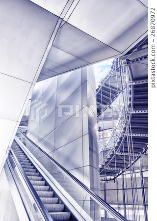 Staircase escalator in modern business center 26870972