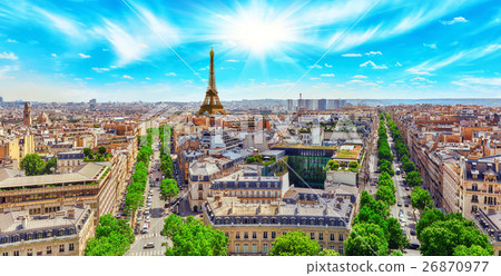 Beautiful panoramic view of Paris Beautiful panoramic view of Paris 26870977