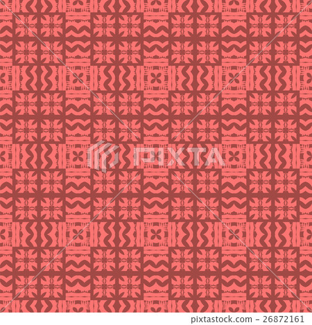 Red Ornamental Seamless Line Pattern 26872161