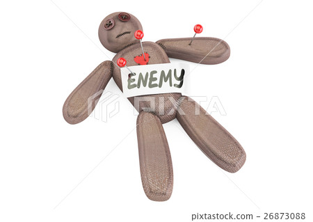Enemy voodoo doll with needles, 3D rendering Enemy voodoo doll with needles, 3D rendering 26873088