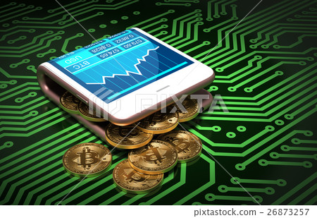 Concept Of Digital Wallet And Bitcoins On Green Concept Of Digital Wallet And Bitcoins On Green 26873257