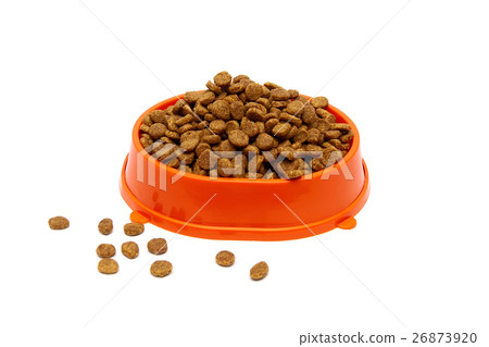 pet food in a bowl on a white background pet food in a bowl on a white background 26873920