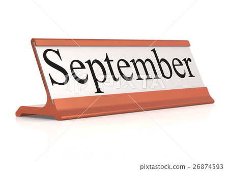 September word on table tag isolated September word on table tag isolated 26874593