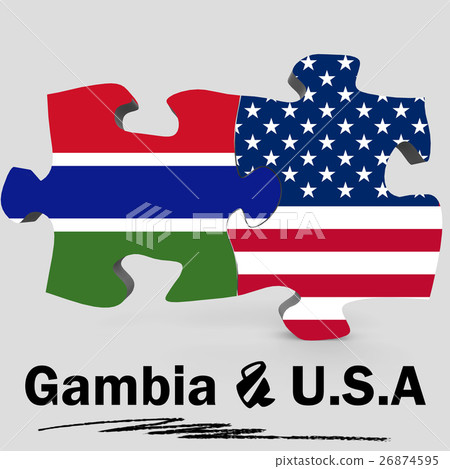 USA and Gambia flags in puzzle USA and Gambia flags in puzzle 26874595