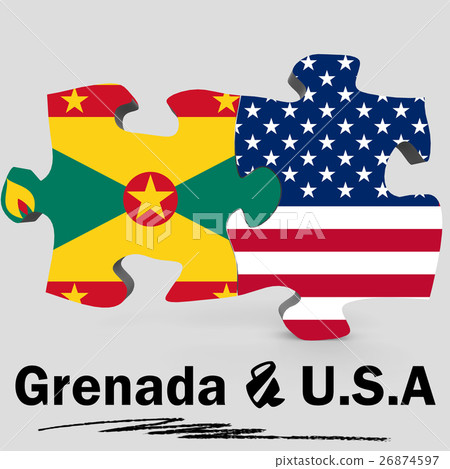 USA and Grenada flags in puzzle USA and Grenada flags in puzzle 26874597