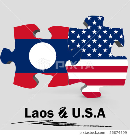 USA and Laos flags in puzzle USA and Laos flags in puzzle 26874599