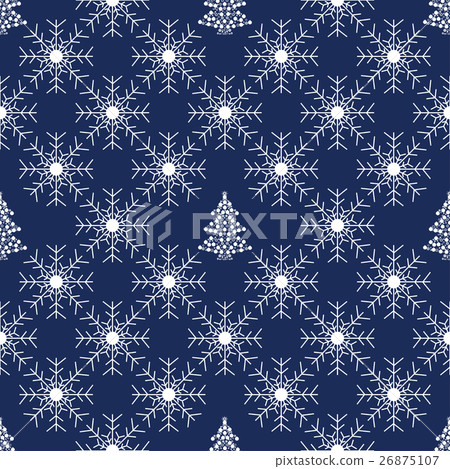 Christmas snowflakes seamless background. - Stock Illustration ...