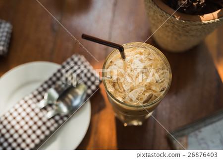 Close up coffee on wood table 26876403