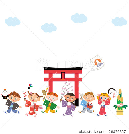 孩子們聚在一起慶祝新的一年 26876837