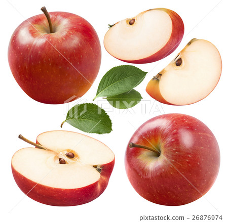 Red apple set 2 isolated on white background 26876974