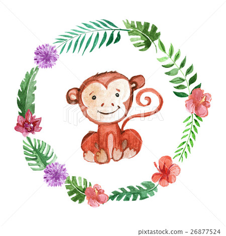 Cute baby monkey Animal for kindergarten, nursery Cute baby monkey Animal for kindergarten, nursery 26877524