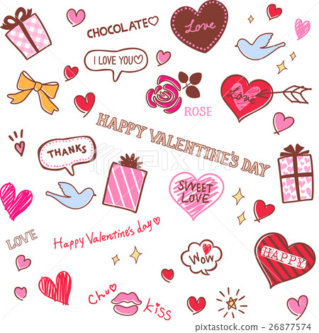 Valentine hand-drawn wind pattern 26877574