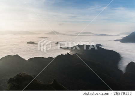 fog and cloud mountain valley landscape 26879133