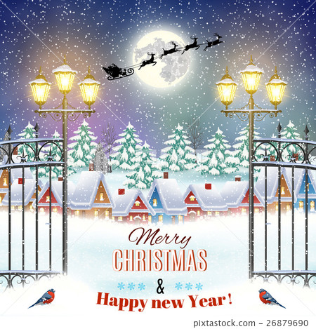 snowy village landscape 26879690