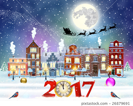 Christmas winter city street 26879691