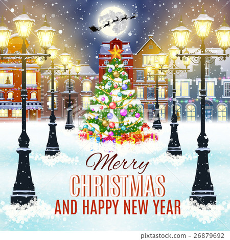 Christmas winter city street Christmas winter city street 26879692