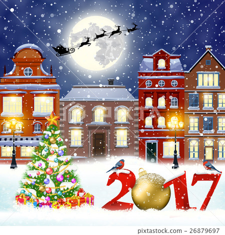 Christmas winter city street Christmas winter city street 26879697