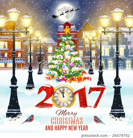 Christmas winter city street Christmas winter city street 26879702