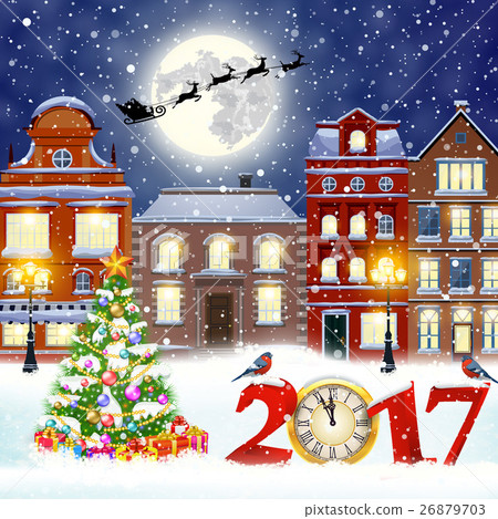 Christmas winter city street Christmas winter city street 26879703