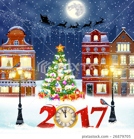 Christmas winter city street Christmas winter city street 26879705