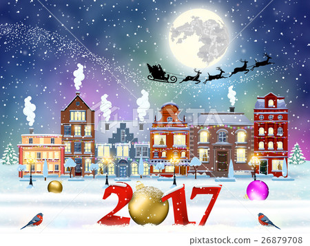 Christmas winter city street Christmas winter city street 26879708