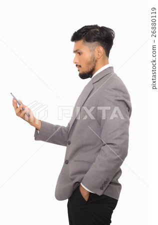 Businessman look at smartphone Businessman look at smartphone 26880119