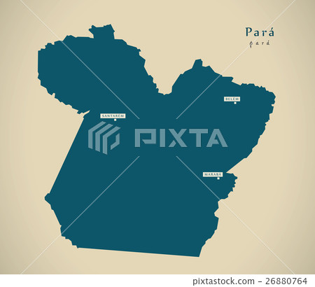 Modern Map - Para BR Brazil Illustration 26880764