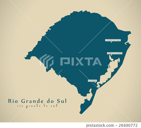 Modern Map - Rio Grande do Sul BR Illustration Modern Map - Rio Grande do Sul BR Illustration 26880772