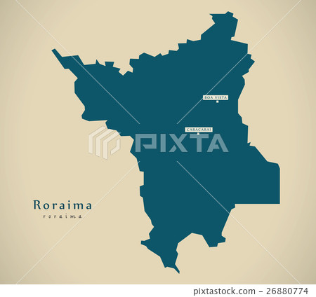 Modern Map - Roraima BR Brazil Illustration Modern Map - Roraima BR Brazil Illustration 26880774
