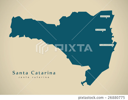 Modern Map - Santa Catarina BR Brazil Illustration 26880775