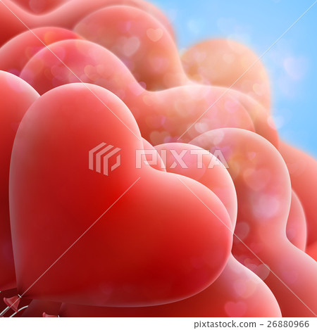 Red love flying balloos. EPS 10 Red love flying balloos. EPS 10 26880966