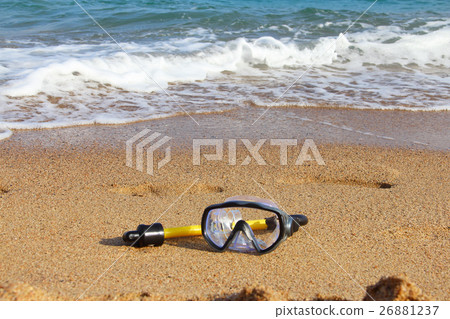Swimming mask on sea beach Swimming mask on sea beach 26881237